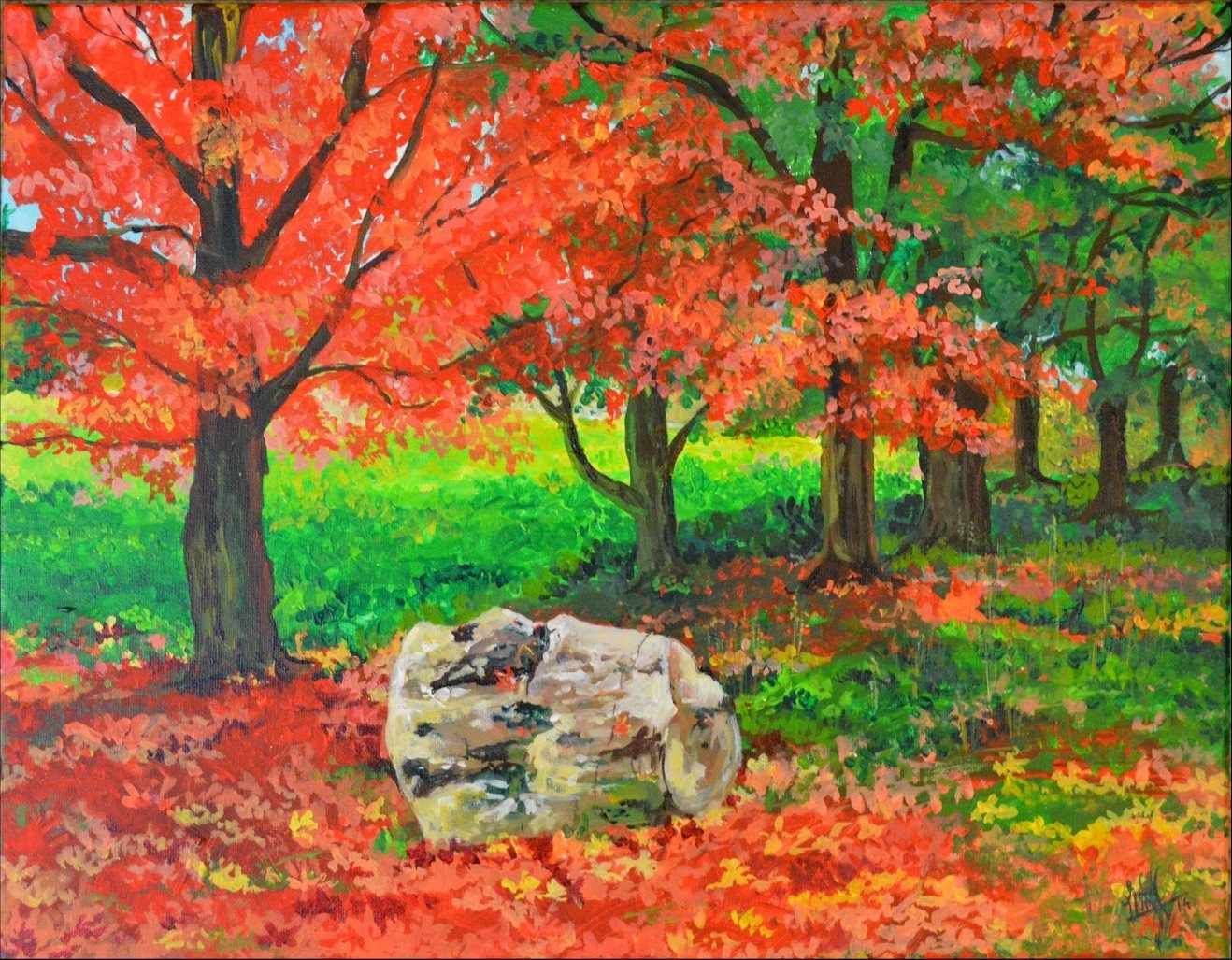 October Glow, oil on canvas, by Shabari Khaire
